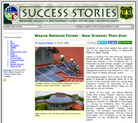 Article on Solar Installation at Wayne National Forest Headquarters